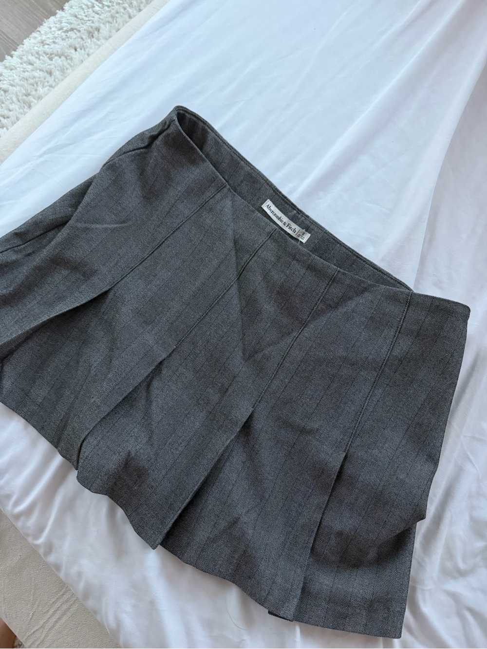 Abercrombie & Fitch Charcoal Pleated Mini Skirt